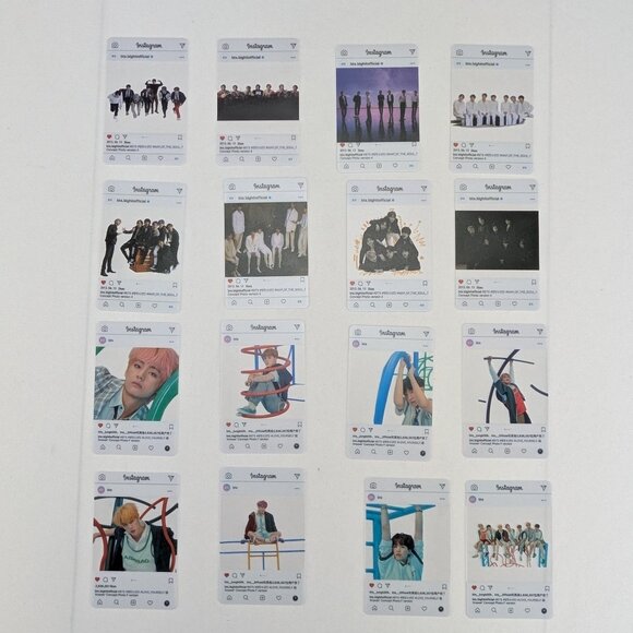 BTS Instagram Photocard Photo Card Set of 16 Transparent Jungkook Jhope Jimin - Picture 1 of 8